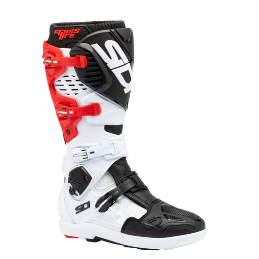 Crossfire 3 SRS White, Black & Red Motorcycle Boots