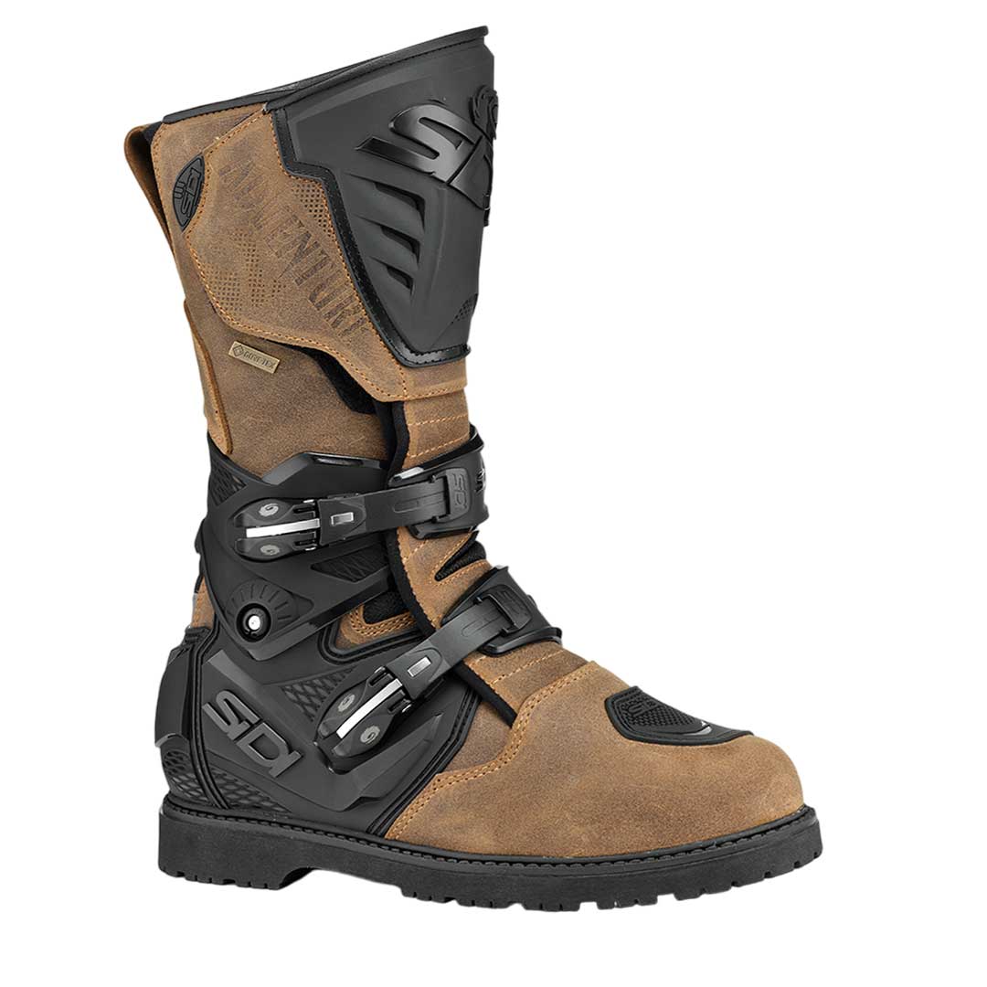 sidi brown and black motorcycle boot for bikers