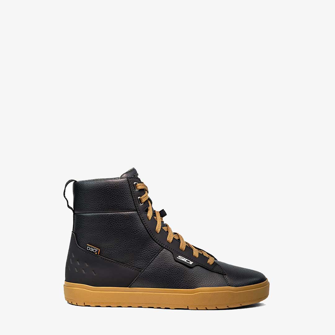 side of sidi black motorbike high tops