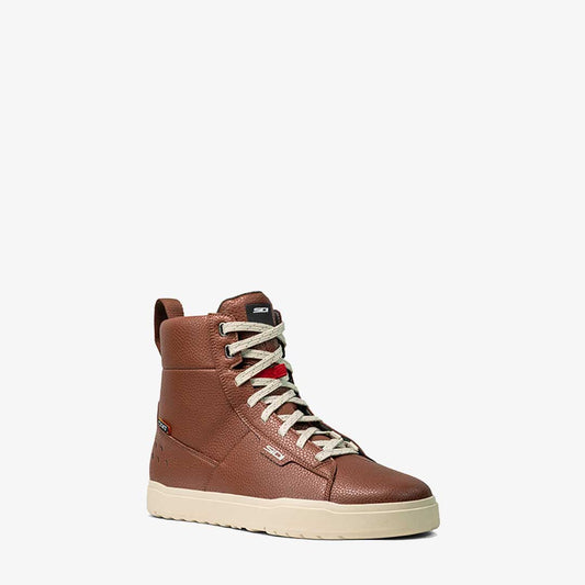 brown leather high top motorcycle arx high trainers