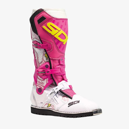 Crossair HD Billy Bolt Pink & White Motorcycle Boots