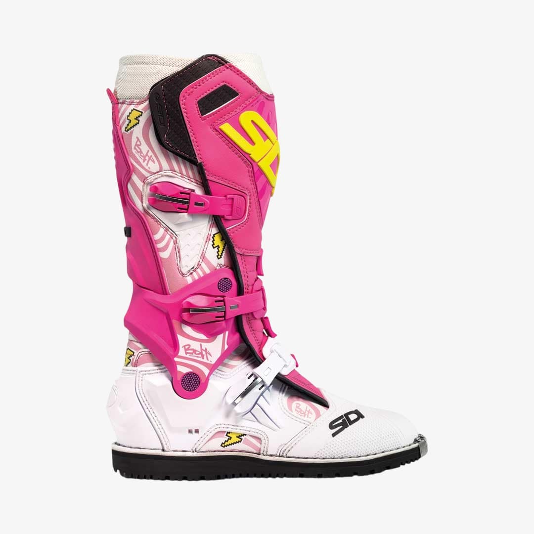 Crossair HD Billy Bolt Pink & White Motorcycle Boots