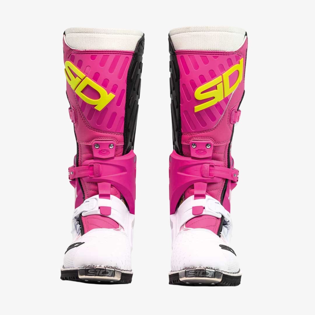Crossair HD Billy Bolt Pink & White Motorcycle Boots