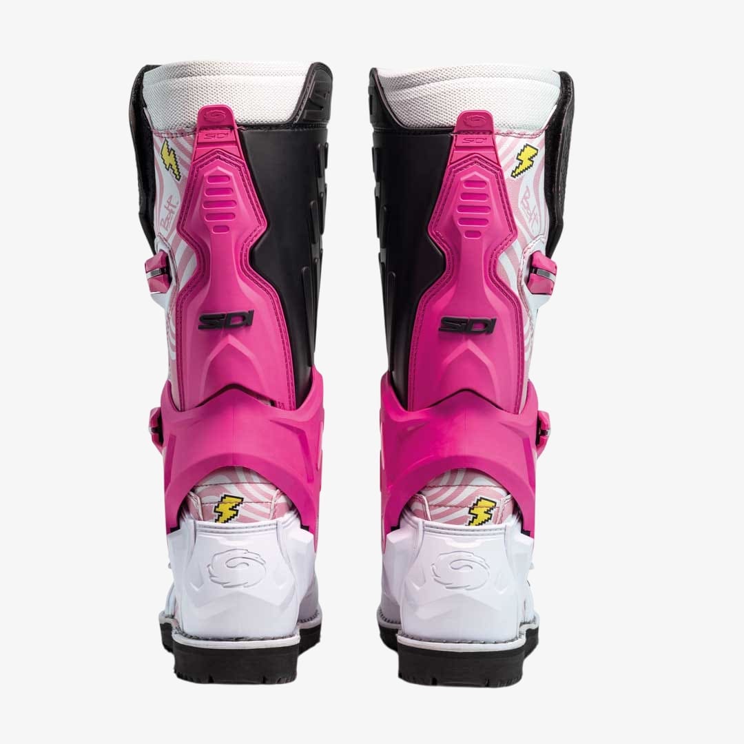 Crossair HD Billy Bolt Pink & White Motorcycle Boots