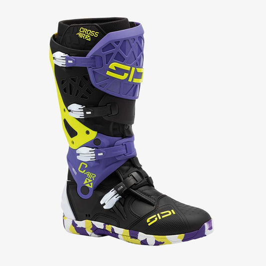 Crossair X Black & Purple Violet Motorcycle Boots