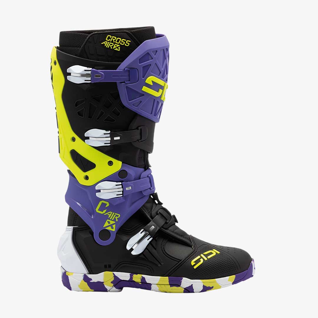 Crossair X Black & Purple Violet Motorcycle Boots