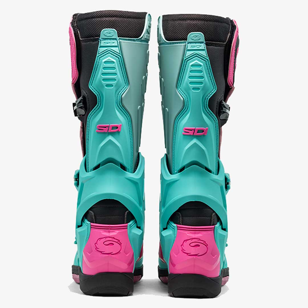 Crossair Mint Green, Black & Pink Motorcycle Boots