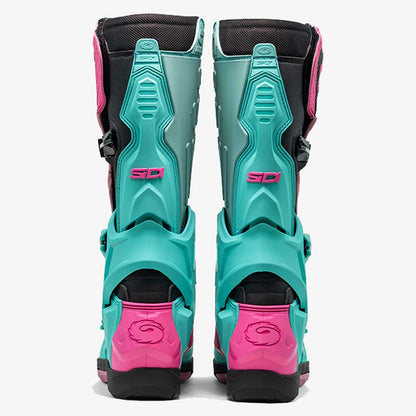 Crossair Mint Green, Black & Pink Motorcycle Boots