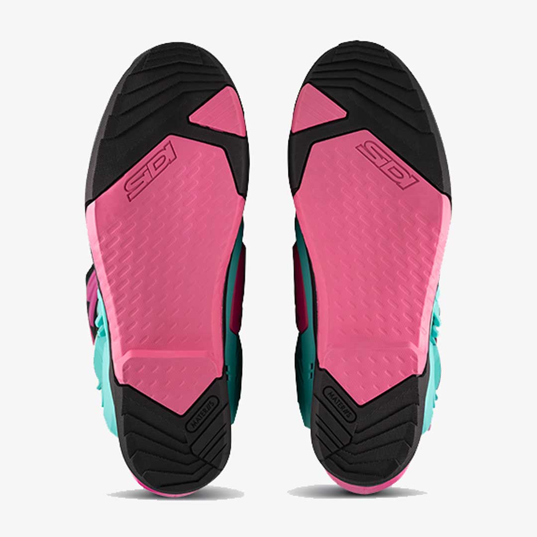 Crossair Mint Green, Black & Pink Motorcycle Boots