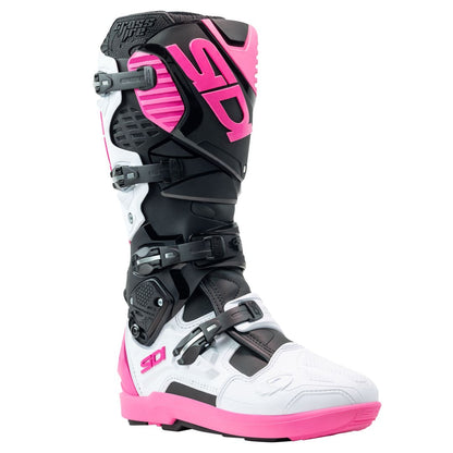 Sidi Crossfire 3 SRS White Black and Pink motorcycle boots
