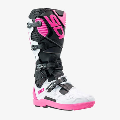 Crossfire 3 SRS Black, White & Pink Motorcycle Boots