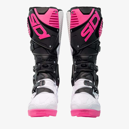 Crossfire 3 SRS Black, White & Pink Motorcycle Boots