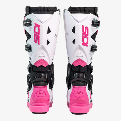 Crossfire 3 SRS Black, White & Pink Motorcycle Boots
