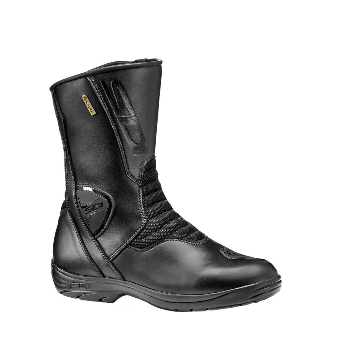 black mid length motorcycle boots for bikers