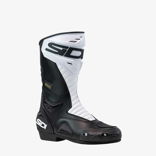 black and white performer goretex motorcycle boots