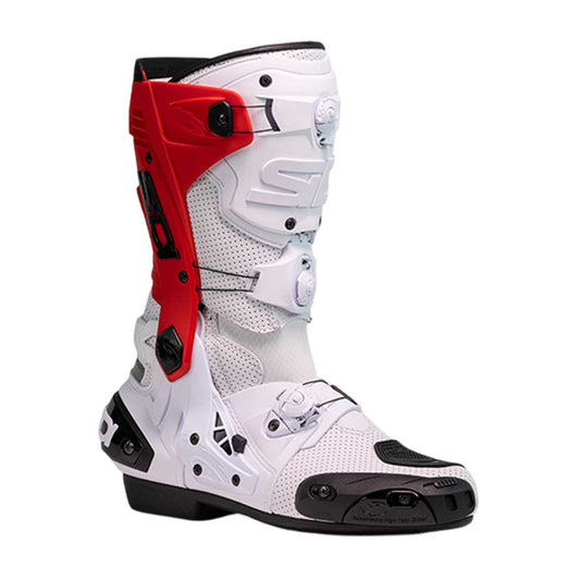 Sidi Rex Air White and Red Motorcycle Boots