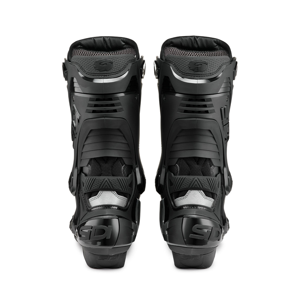 back of a pair of Sidi Rex motorbike boots in black