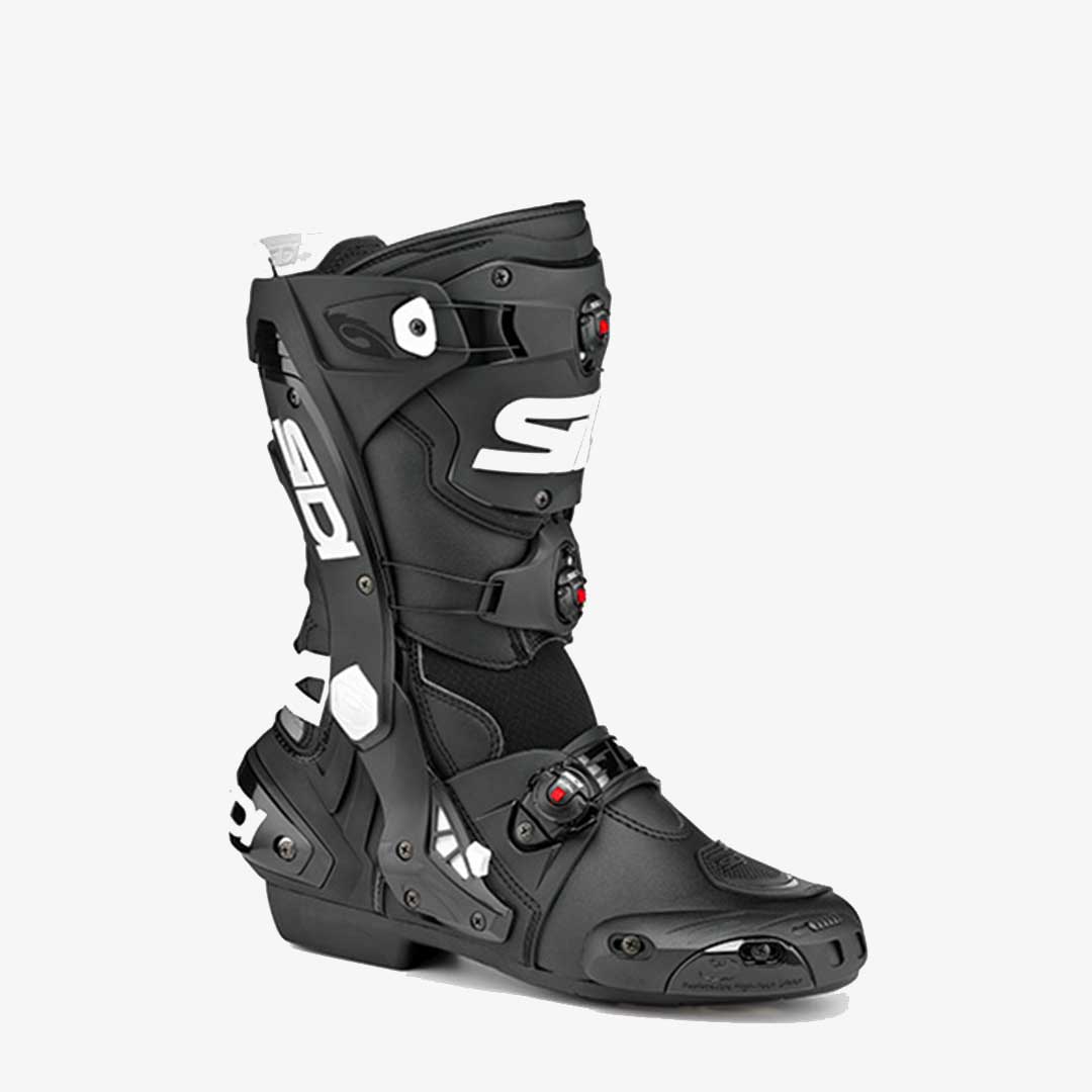 Rex Black & White Motorcycle Boots