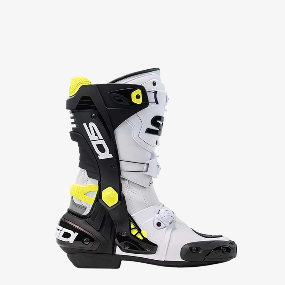Rex White, Black & Yellow Motorcycle Boots
