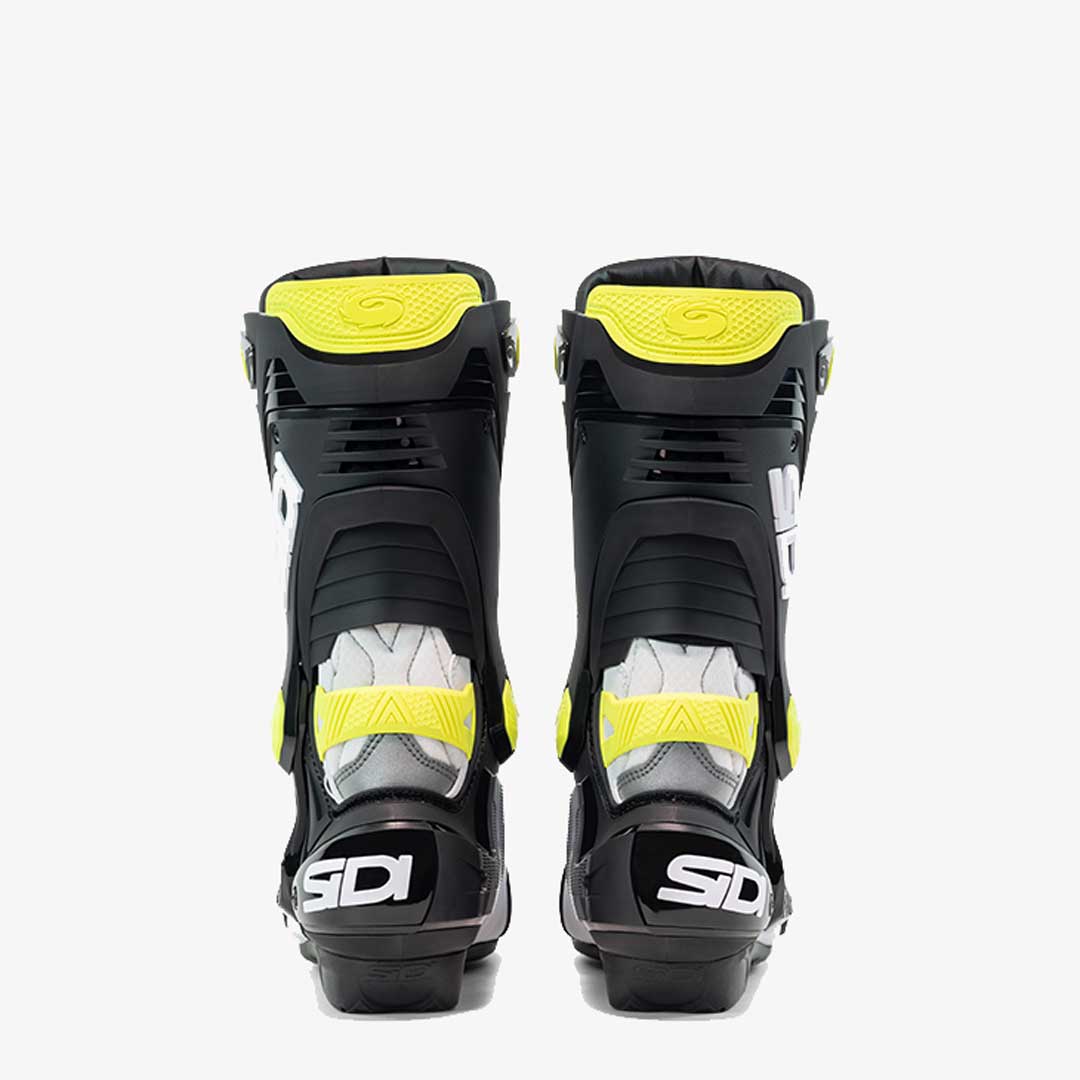 Rex White, Black & Yellow Motorcycle Boots
