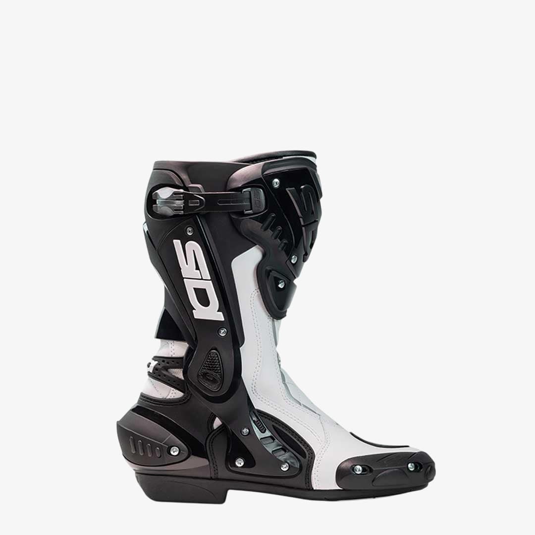 ST Black & White Motorcycle Boots