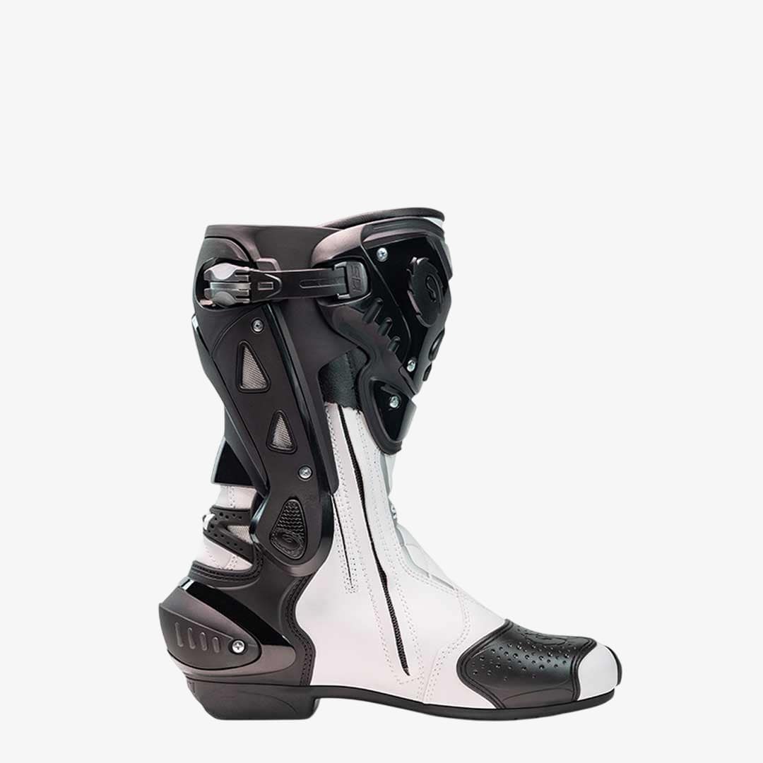 ST Black & White Motorcycle Boots