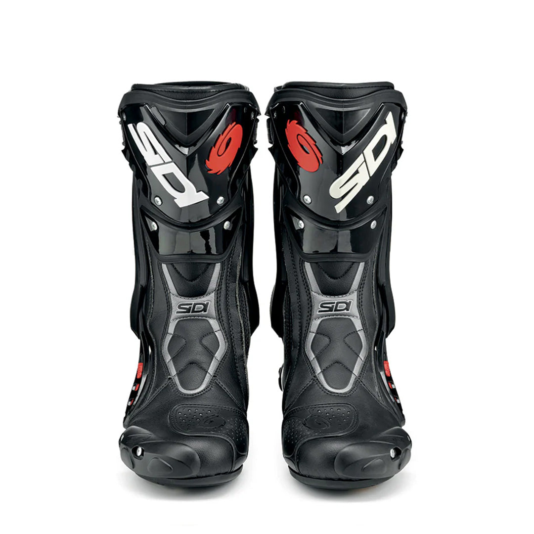 front of a pair of Sidi ST motorbike boots in black