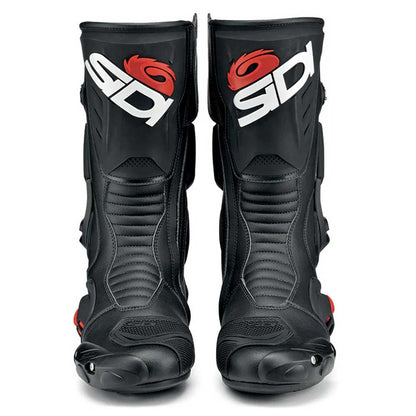 front of a pair of Sidi Vertigo 2 motorbike boots in black