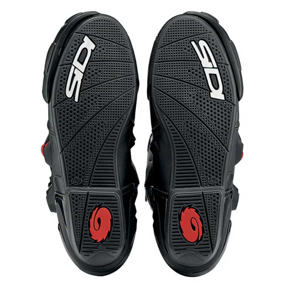 black soles of a pair of Vertigo 2 boots