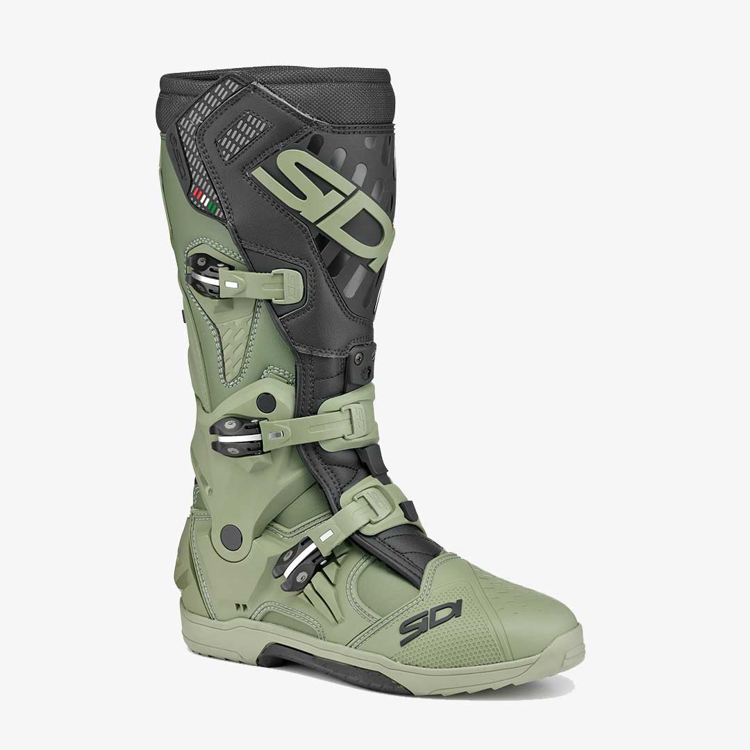 Crossair Army & Black Motorcycle Boots
