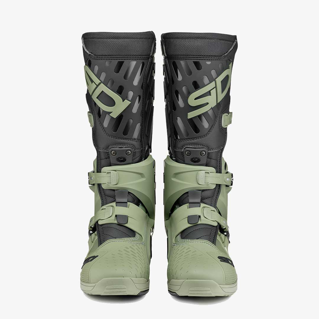 Crossair Army & Black Motorcycle Boots