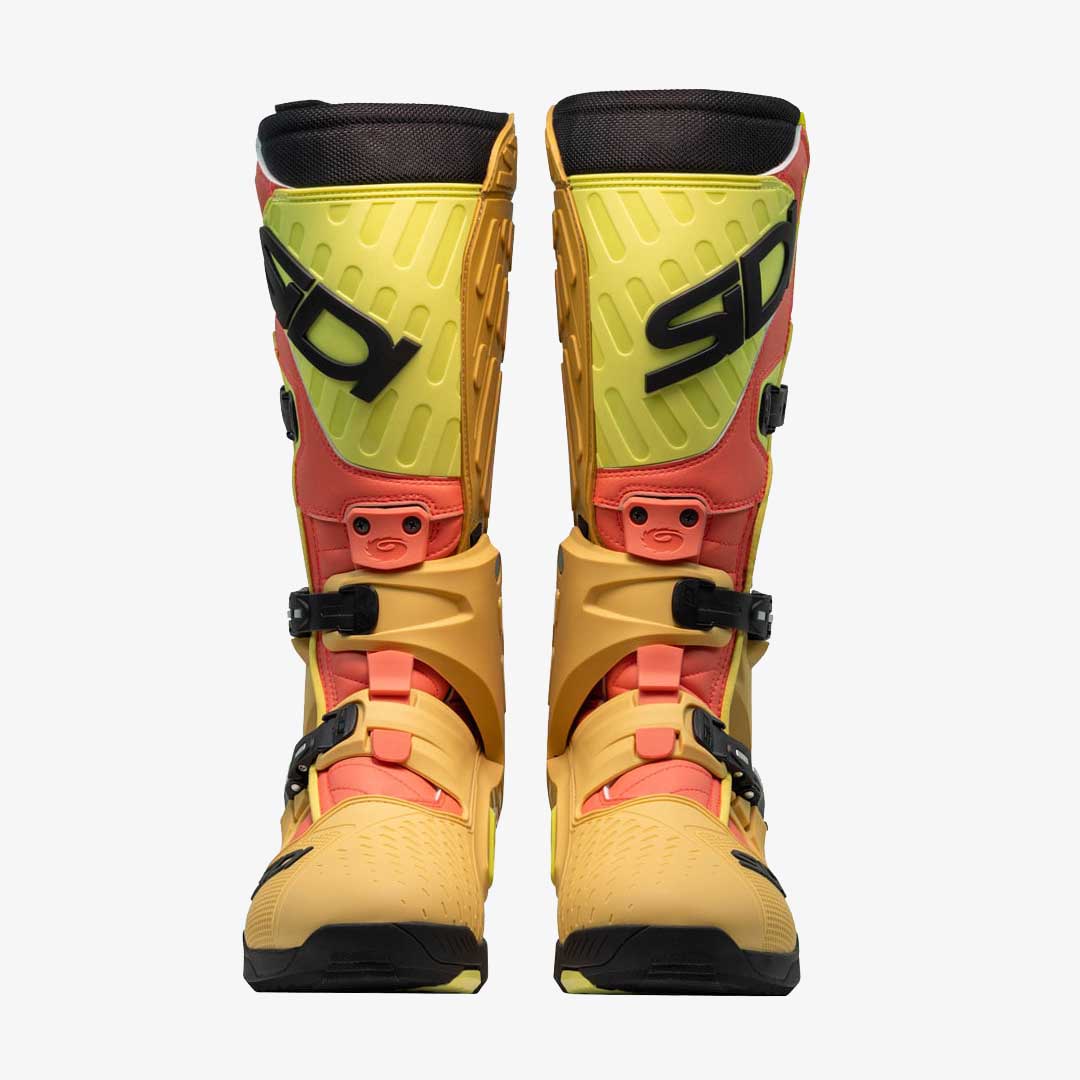 Crossair Gold & Lime Motorcycle Boots