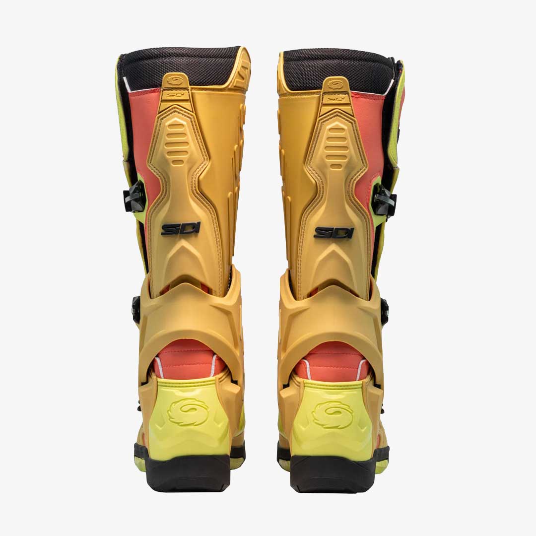 Crossair Gold & Lime Motorcycle Boots