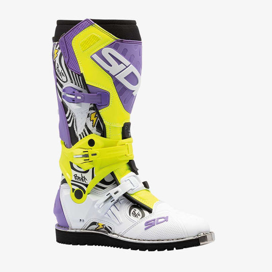 Crossair HD Billy Bolt Purple & Yellow Motorcycle Boots
