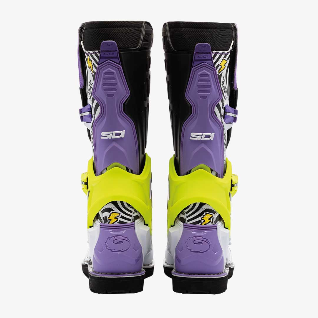 Crossair HD Billy Bolt Purple & Yellow Motorcycle Boots