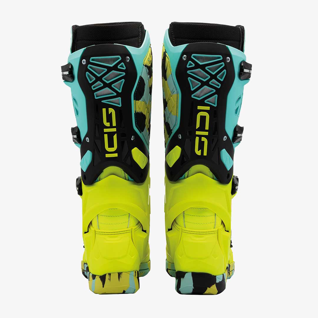 Crossair X Mint Green & Fluorescent Yellow Motorcycle Boots