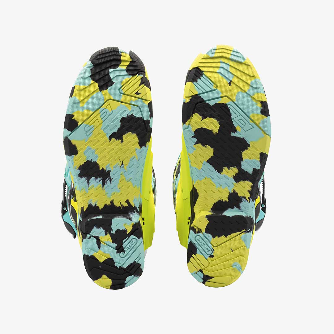 Crossair X Mint Green & Fluorescent Yellow Motorcycle Boots