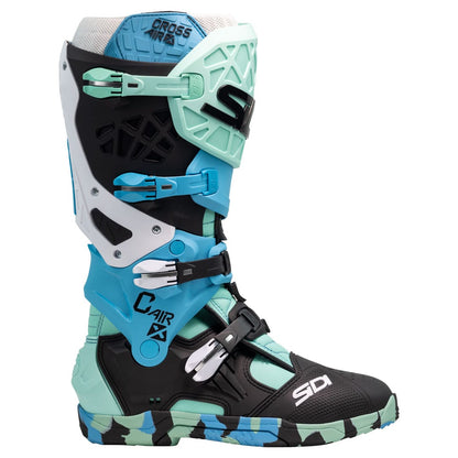 side view of sidi crossair x messy cyan boot