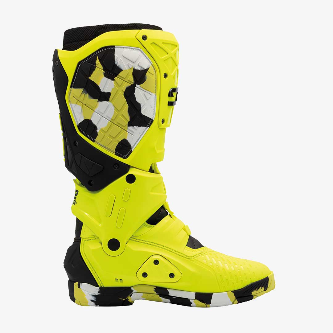 Crossair X RACR Limited Edition Fluorescent Yellow Motorcycle Boots