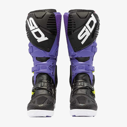 Crossfire 3 SRS Purple Violet, Black & Fluorescent Yellow Motorcycle Boots