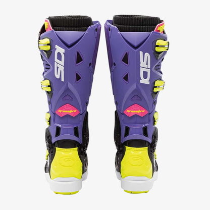 Crossfire 3 SRS Purple Violet, Black & Fluorescent Yellow Motorcycle Boots
