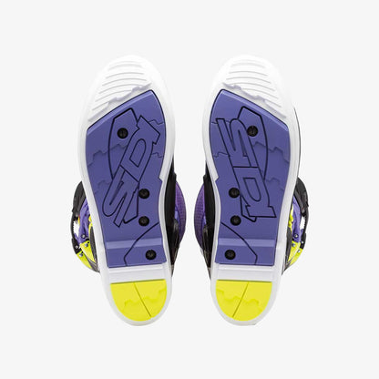 Crossfire 3 SRS Purple Violet, Black & Fluorescent Yellow Motorcycle Boots