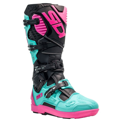 Crossfire 3 SRS Black, Mint & Pink Motorcycle Boots