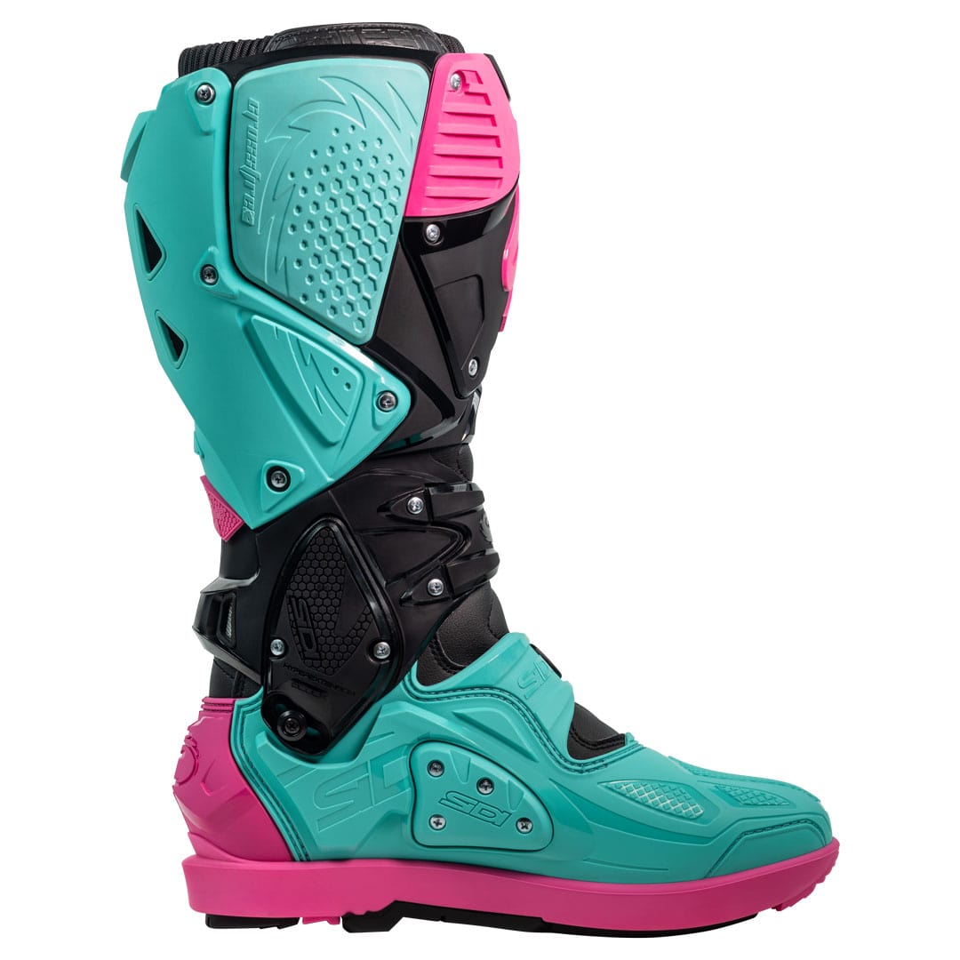 Crossfire 3 SRS Black, Mint & Pink Motorcycle Boots