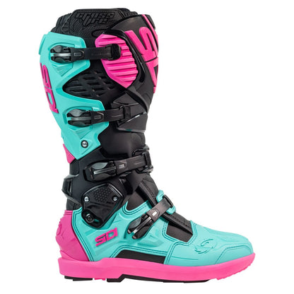 Crossfire 3 SRS Black, Mint & Pink Motorcycle Boots