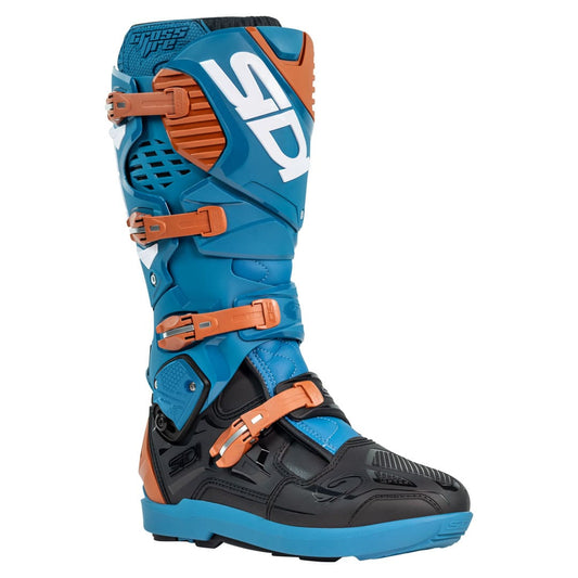 Crossfire 3 SRS Petrol Blue & Bronze Motorcycle Boots