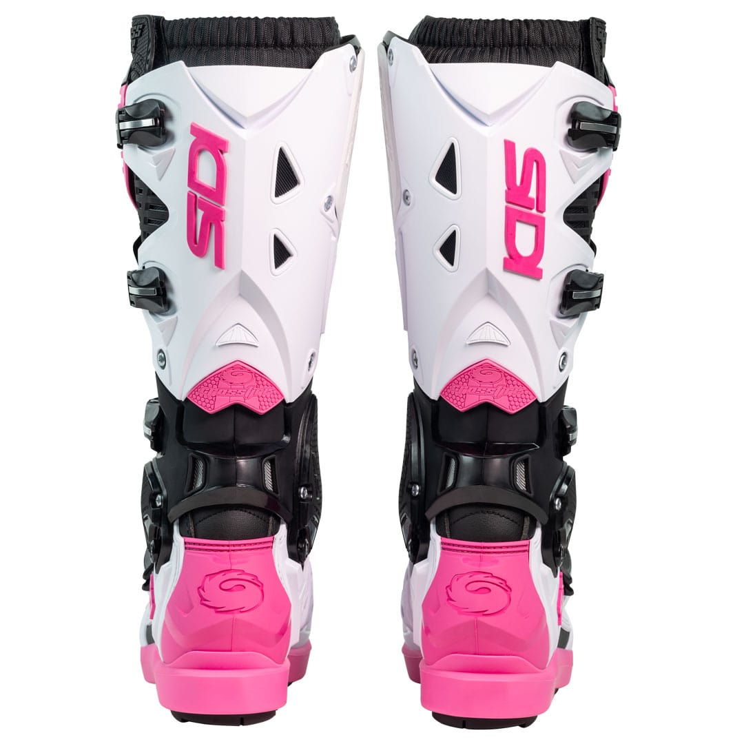 Crossfire 3 SRS Black, White & Pink Motorcycle Boots