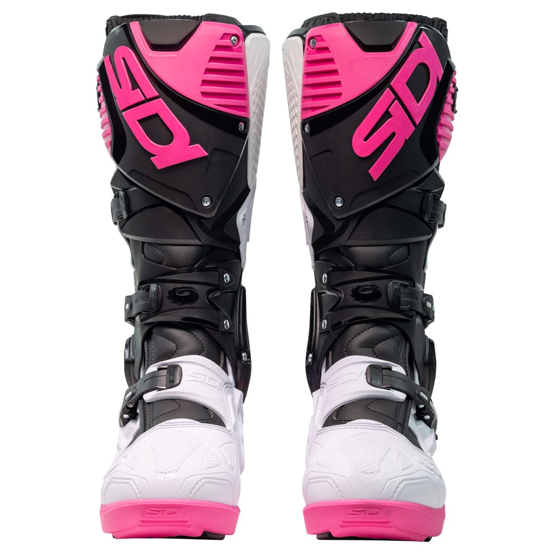 Crossfire 3 SRS Black, White & Pink Motorcycle Boots