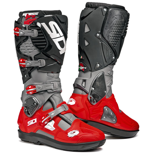Crossfire 3 SRS Grey, Red & Black Motorcycle Boots