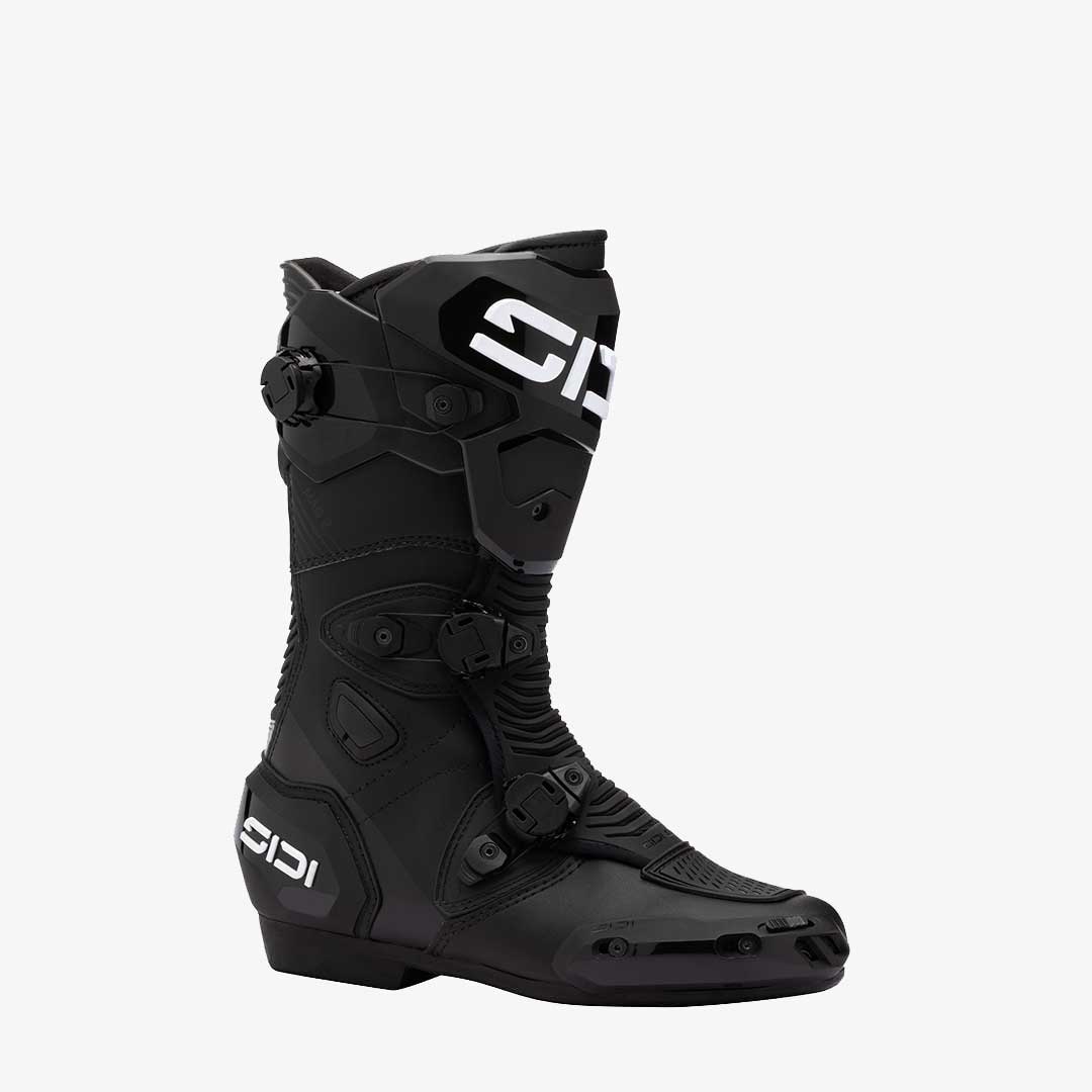 Black boot with Sidi branding on a white background